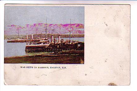 World War I Ships in Harbour, Halifax, Nova Scotia, WG MacFarlane