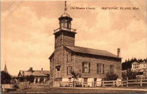 Postcard Old Mission Church in Mackinac Island, Michigan