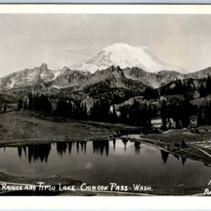 c1940s Chinook Pass, WA Mt Rainier Tipsu Lake RPPC Northwesters Ellis Photo A130