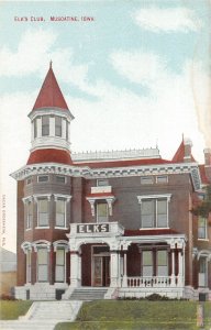 H36/ Muscatine Iowa Postcard c1910 Elk's Club Building