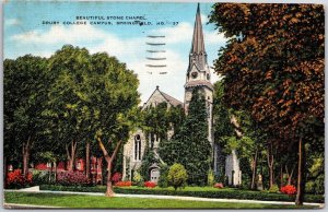 1947 Stone Chapel Drury College Campus Springfield Missouri MO Posted Postcard