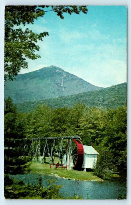 WHITE MOUNTAINS, NH New Hampshire ~MOUNT FLUME & WATER WHEEL c1950s  Postcard