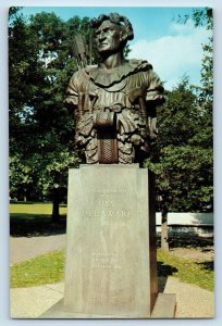 Annapolis Maryland MD Postcard Tecumseh Bronze Replica Statue USS Delaware c1960