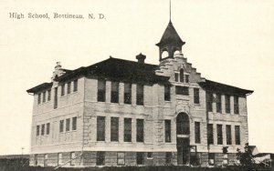 Vintage Postcard 1900's View of High School Building Bottineau North Dakota ND