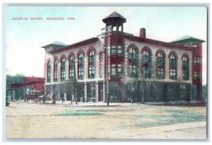 1909 Midway Hotel Building Horse Carriage Kearney Nebraska NE Antique Postcard