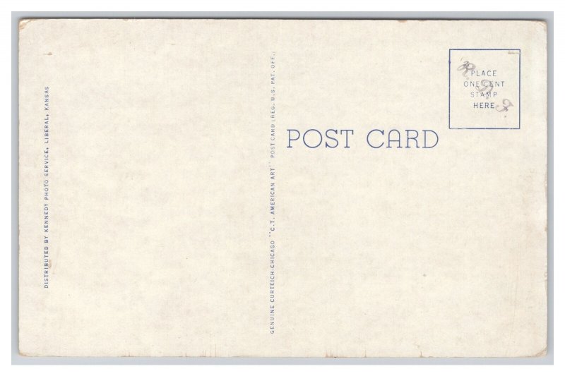 Garden City Kansas High School Auditorium Postcard