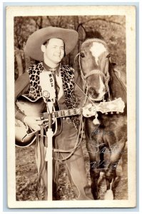 1942 Jack Dalton Signed County Music Singer Boston MA Posted RPPC Photo Postcard