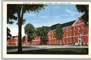 Linen Postcard-Soldiers Home Quarters..Dayton,Ohio/OH