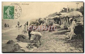 Old Postcard Cabourg On The Beach