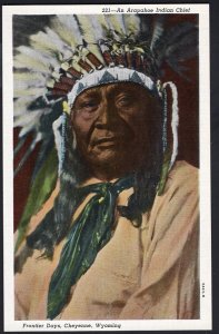 Wyoming ~ An Arapahoe Indian Chief Frontier Days CHEYENNE - LINEN