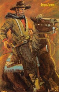 JESSE JAMES Bank Robber Western Outlaw Cowboy c1950s Vintage Postcard