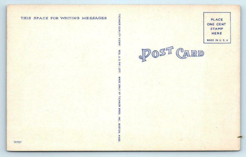 OCEAN PARK, Old Orchard Beach ME ~ MEMORIAL LIBRARY c1940s York County Postcard