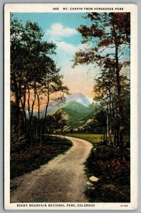 Postcard Rocky Mountain National Park CO c1930s Mt. Chapin Horseshoe Park