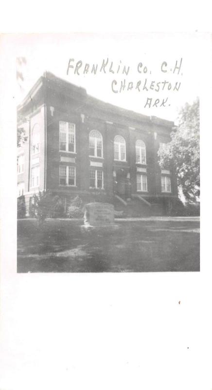 D44/ Charleston Arkansas AR RPPC Postcard c1950s Franklin County Court House