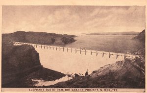 Vintage Postcard 1920's Elephant Butte Dam Rio Grande Project N. Mexico To Texas