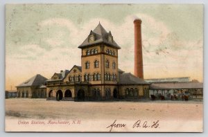 Union Station Manchester NH 1906 To Concord Postcard K25