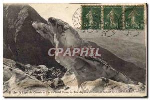 Old Postcard On Line of the Mont Blanc Railway A Glace Aiguille Glacier Bionn...