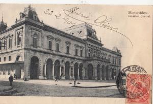 B81302 estacion central railway station montevideo  uruguay front/back image