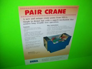 PAIR CRANE 1984 ORIGINAL NOS REDEMPTION CRANE ARCADE GAME SALES FLYER