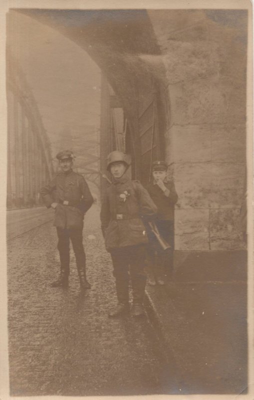 German Army Soldiers At Cologne WW1 Antique Postcard