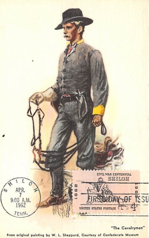 The cavalry man, from original painting Courtesy of Confederate Museum, USA C...