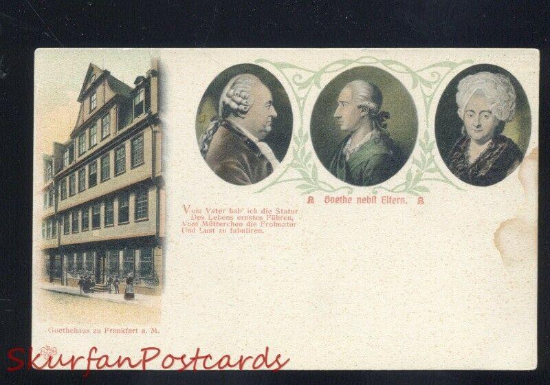 FRANKFURT GERMANY GOETHEHAUS GOETHE NEBIL EIFERN GERMANY VINTAGE POSTCARD