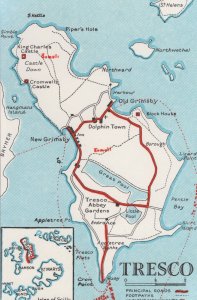 Isles Of Scilly Tresco Map PB Postcard