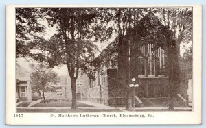 BLOOMSBURG, Pennsylvania PA ~ ST. MATTHEWS LUTHERAN CHURCH  c1910s Postcard