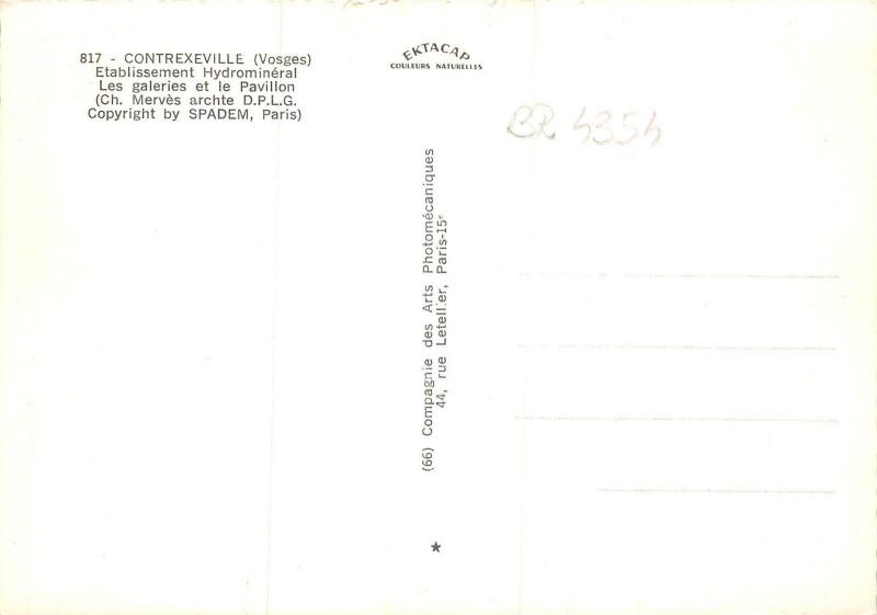 BR4354 Etablissement Hydrineral Contrexeville   france