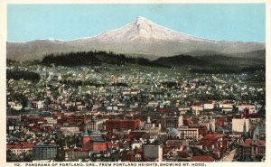 Vintage Postcard 1920's Portland Heights Showing Mt. Hood Portland Oregon OR