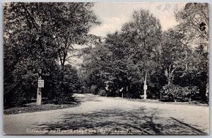 Vtg Bridgeport Connecticut CT Entrance to Beardsley Park 1906 Old View Postcard