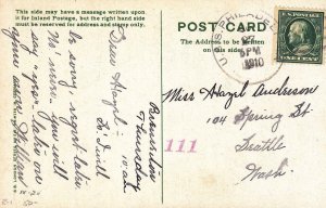 USS Philadelphia IX-24 to Seattle, WA, 1910, R-1 cancel (N2922)