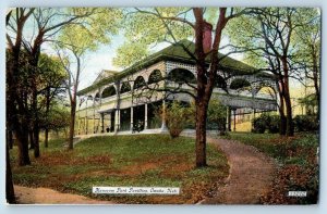 Omaha Nebraska Postcard Hanscom Park Pavillion Exterior Building c1910 Vintage