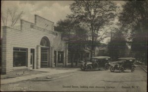 Deposit NY Second St. Oquaga Garage Co Cars c1910 Postcard