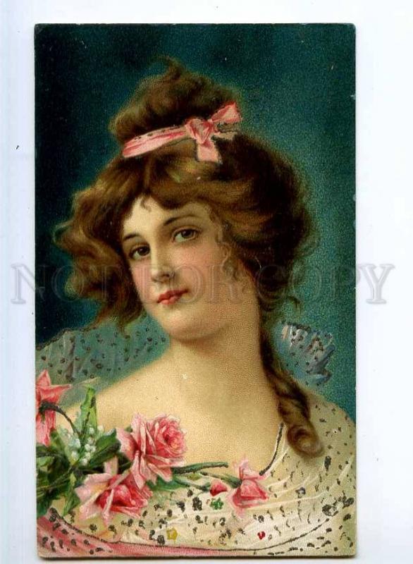 245472 Portrait of BELLE in ROSES tinted Vintage WHB PC