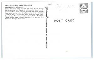 1960s First National Bank Building, Minneapolis, MN Postcard