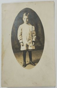 Rppc Young Boy Victorian Outfit Button Up Boots John James Tomlinson Postcard R7