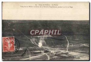 Old Postcard Chalons Camp La Plaine balloon taking view above the battery exp...