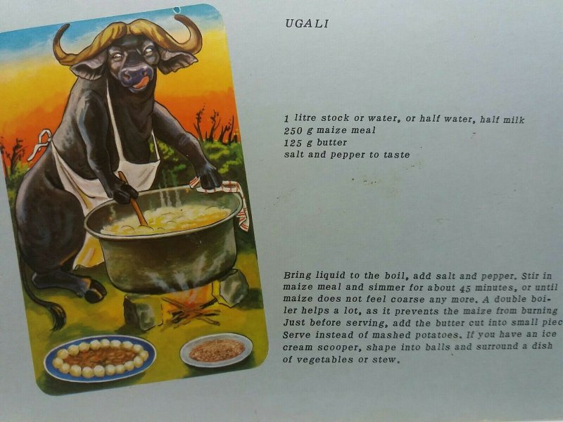 Ugali Meal Recipe African Cooking Vintage Postcard 