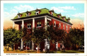 View of Hotel Nordan, South Hill VA Vintage Postcard L78