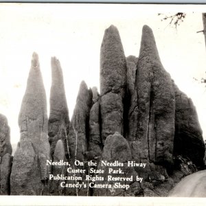 c1940s Custer State Park, SD RPPC Needles Hwy Canedy's Camera Photo Postcard A95