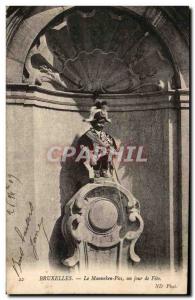 Old Postcard Brussels Manneken Pis Un Jour de Fete