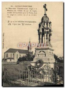 Old Postcard Militaria 1870 War Batilly Frontiere The commemorative monument