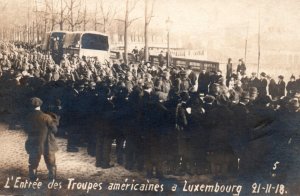 RPPC WWI Luxembourg US American Army Soldiers Real Photo Postcard