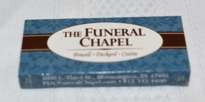 The Funeral Chapel Bloomington Indiana Advertising Matchbox