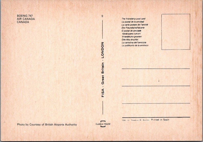 Aviation Postcard -Boeing 747 Air Canada Aeroplane Ref.RS16838