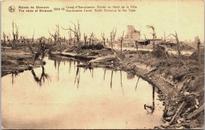 World War 1 Ruins of Dixmude Handzaeme Canal Diksmuide Military Postcard C076