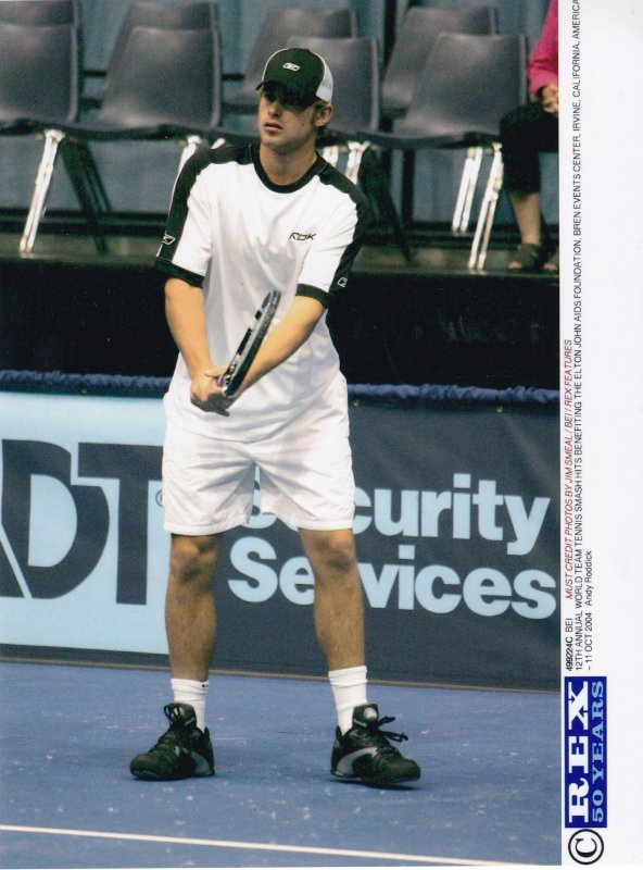 Andy Roddick Tennis Elton John Aids Foundation Charity Match Press Photo