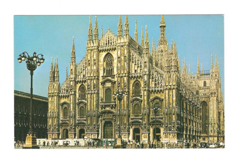 TWA Milan Cathedral In Flight with TWA Advertising Postcard