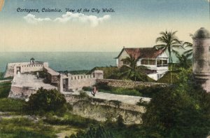 colombia, CARTAGENA, View of the City Walls (1910s) Postcard